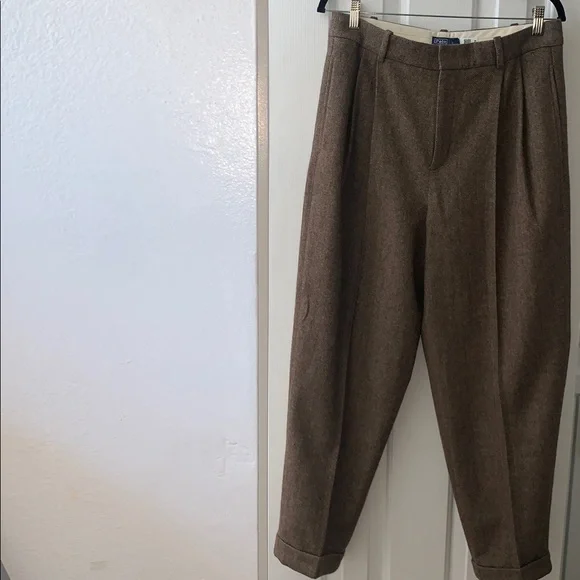 ralph lauren herringbone wool tapered pant - Picture 2 of 8